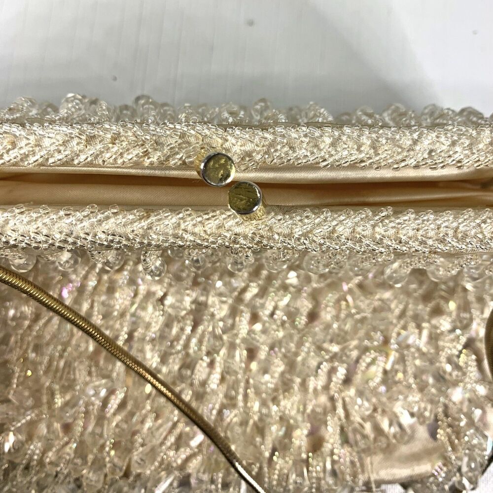 1950s Beaded Clutch Evening Bag Hong Kong Vintage Sequins Formal Cocktail - Picture 6 of 9